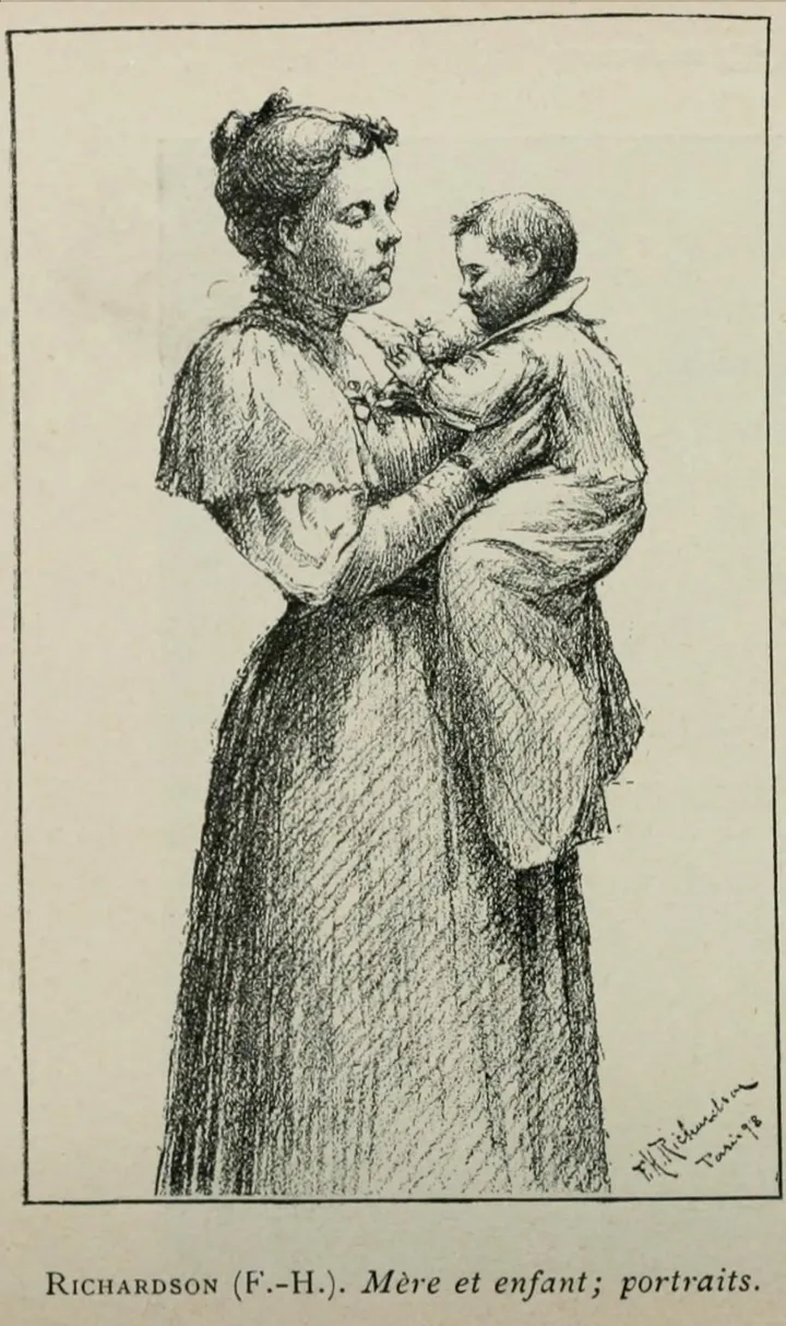 Catalogue illustration of Mère et enfant