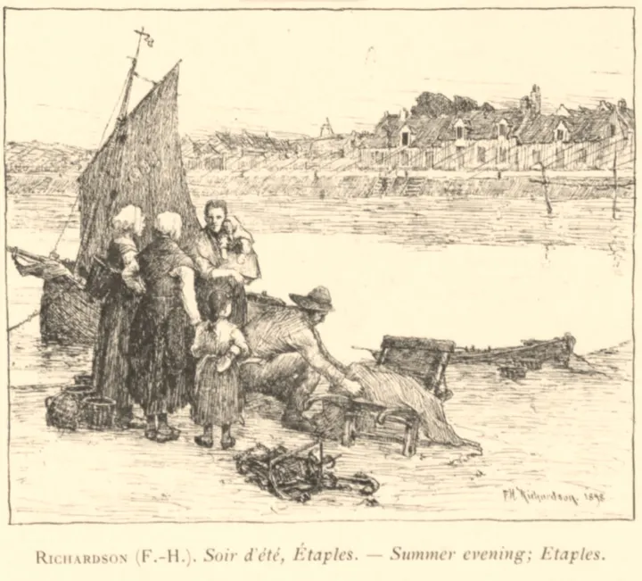 Catalogue illustration of Summer Evening, Étaples